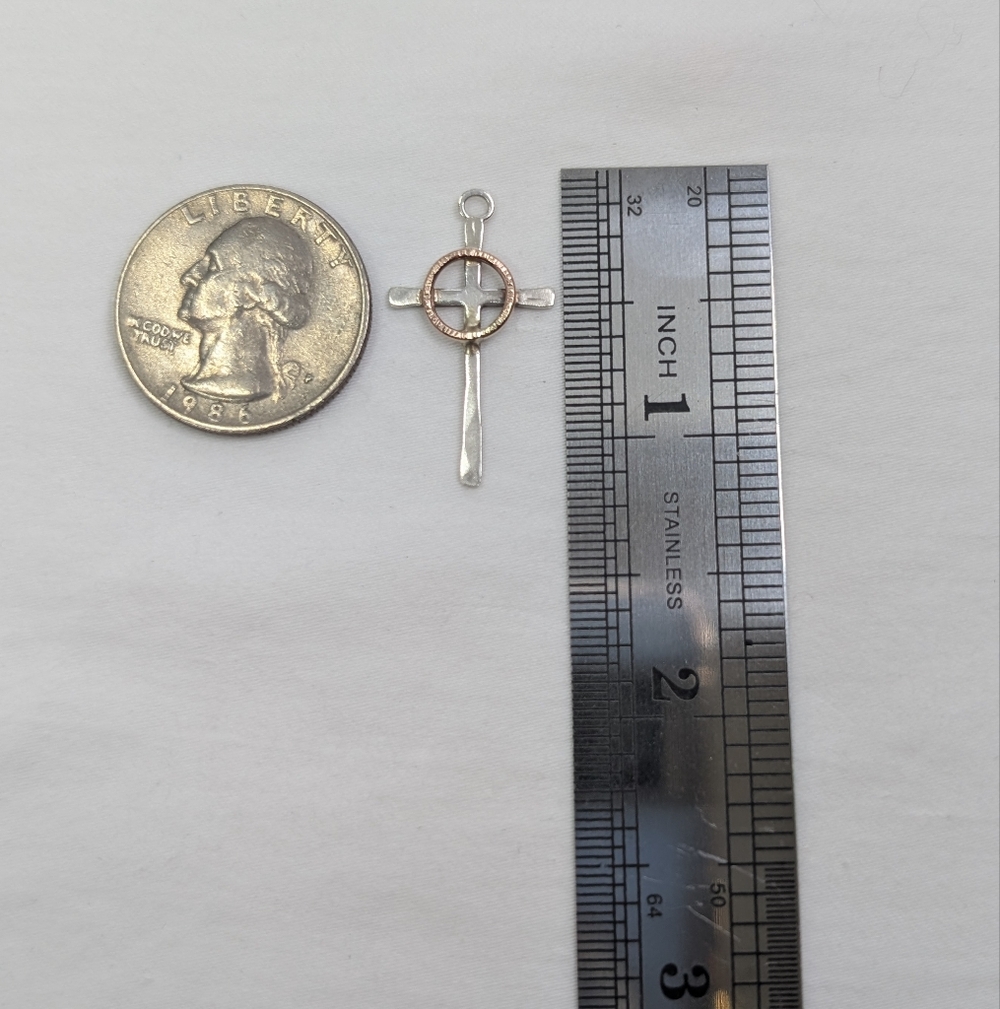 Vintage Sterling Celtic Cross Pendant Charm - 925 Silver Estate Jewelry - Picture 7 of 7